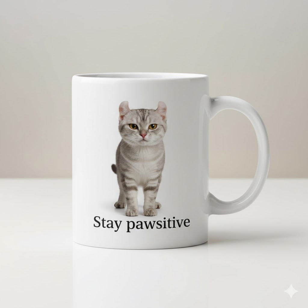 Custom Pet Mug – Personalized Cat Photo Cup | Stay Pawsitive™ 11oz