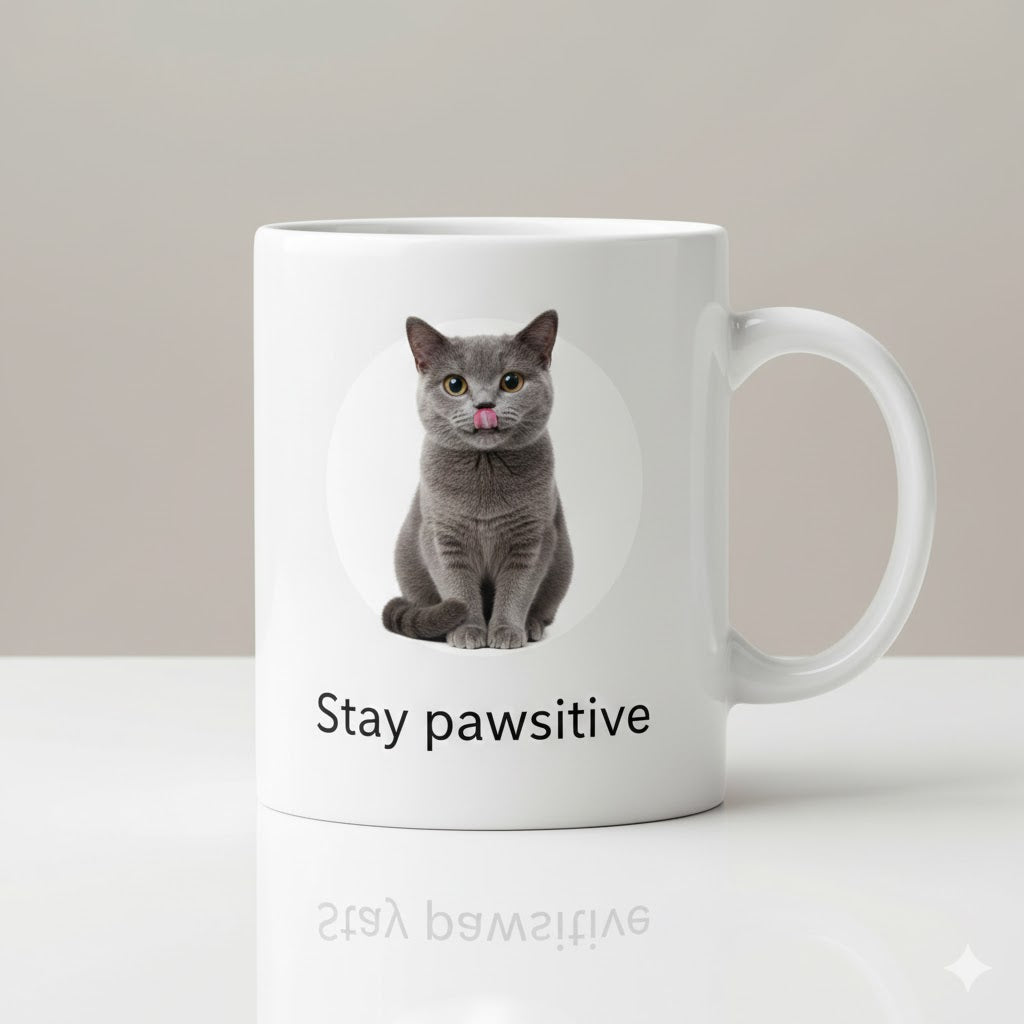 Custom Pet Mug – Personalized Cat Photo Cup | Stay Pawsitive™ 11oz