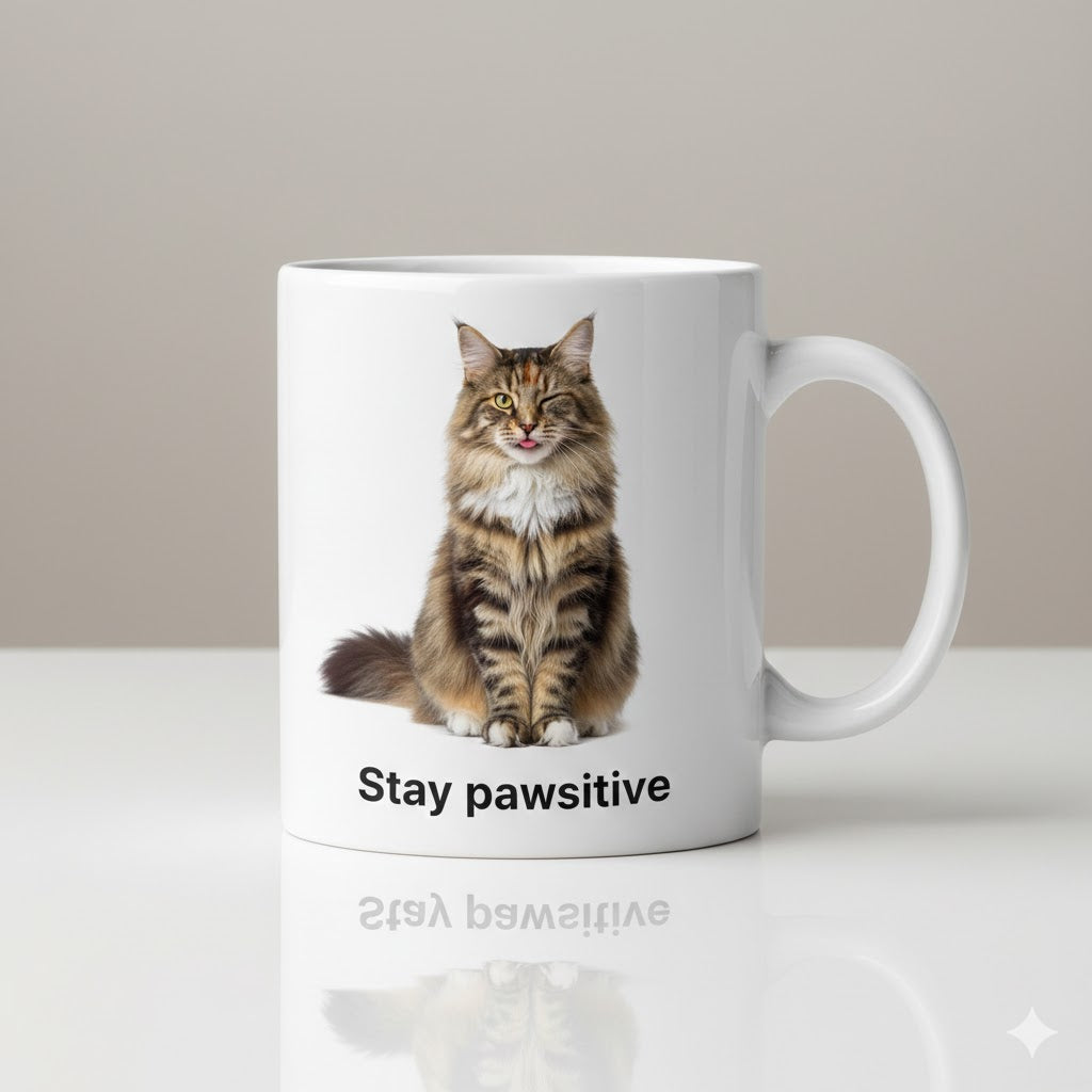 Custom Pet Mug – Personalized Cat Photo Cup | Stay Pawsitive™ 11oz